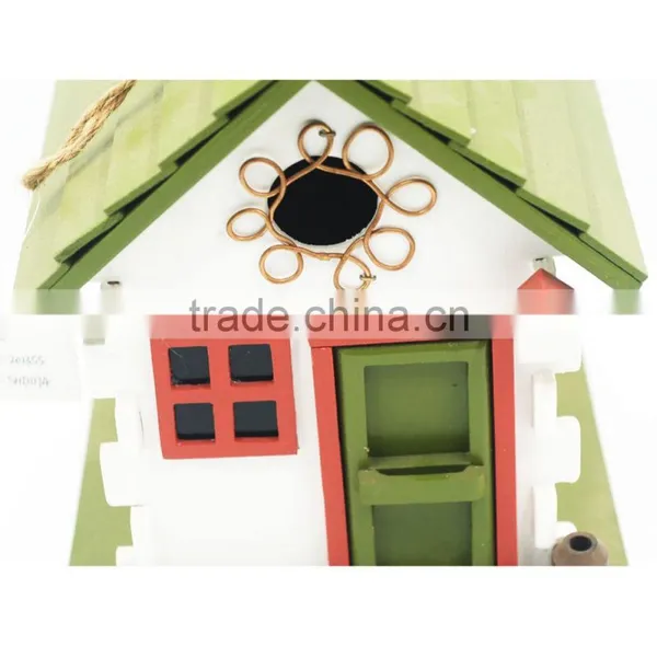 Green and Red Garden Decoration Bird Cage Antique Wooden Bird Cage photo-4