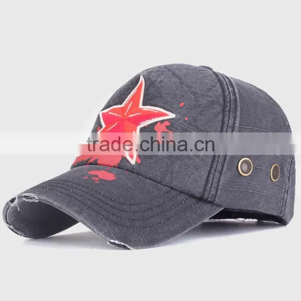 Custom Unstructured 6 Panel Distressed Baseball Hats photo-2