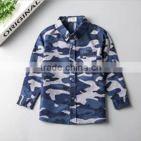 Weekday Clothing Wholesale 100% Cotton Printed Casual Camouflage Shirts Boys photo-2