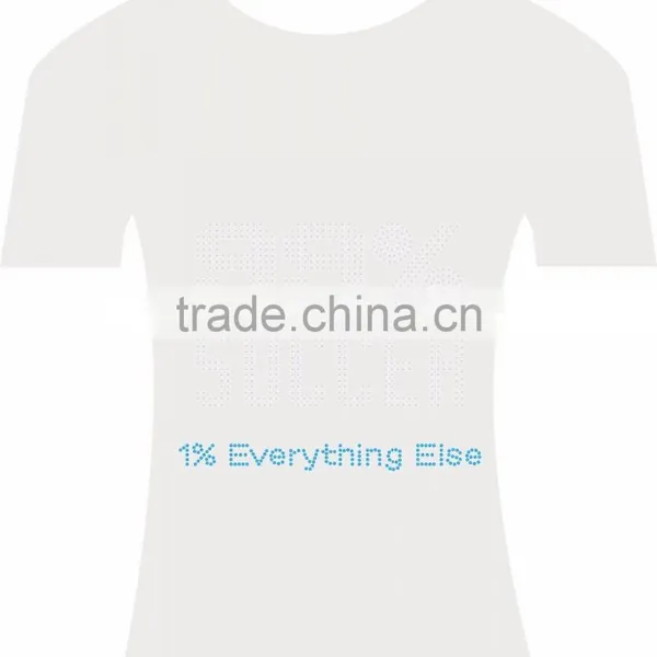 Hot Fix Heat Factory Price Soccer Is My Everything Iron-on Rhinestone Transfer Design for Shirt Appliques photo-3