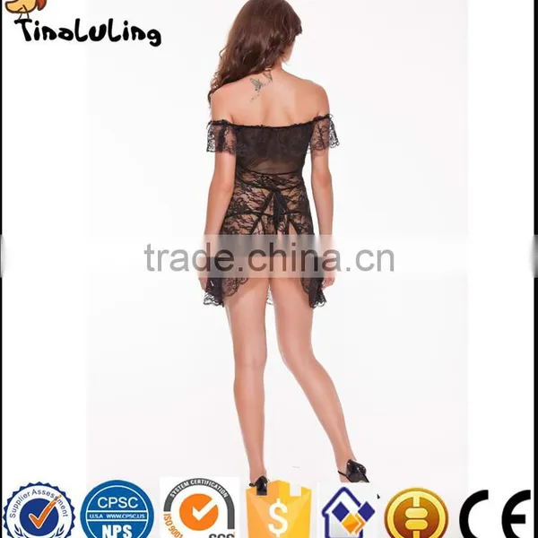 Black Lingerie Women Sexy Lingerie Lace Night Sleepwear Halter Bodysuits Sexy Hot Plus Size Sexy Underwear for Women photo-5