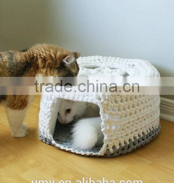 Crochet Pattern Acrylic Yarn Pet Cat Bed Cave House For Dog Pet Accessories Bed photo-2