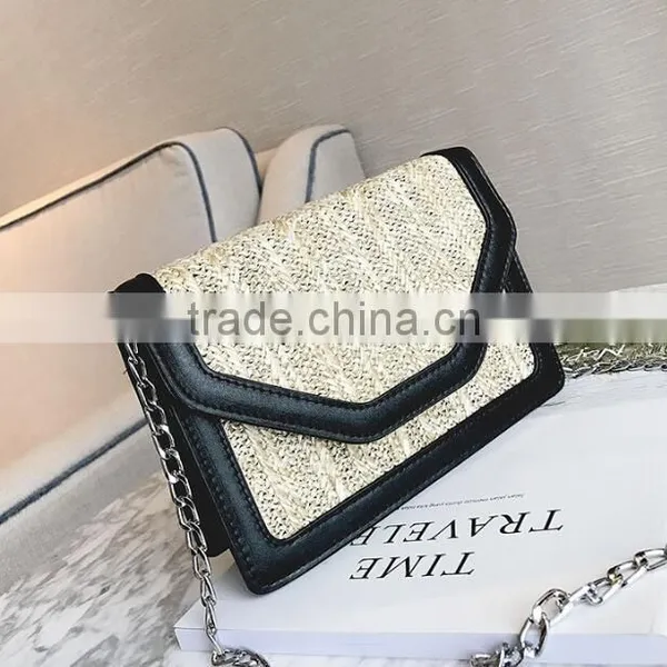 Zm50218b Europe Fashion Lady Single Shoulder Bags Simple Cross Body Straw Bag Women photo-5