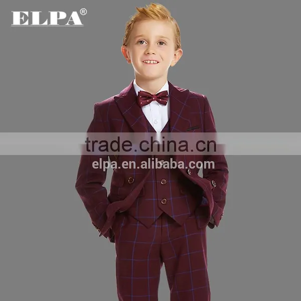 ELPA NXB0055 Fancy Burgundy Three Pieces Boy Suits for Show photo-2