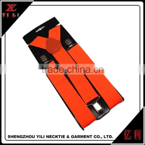 Solid Colorful Yellow Suspenders Elastic Braces photo-2