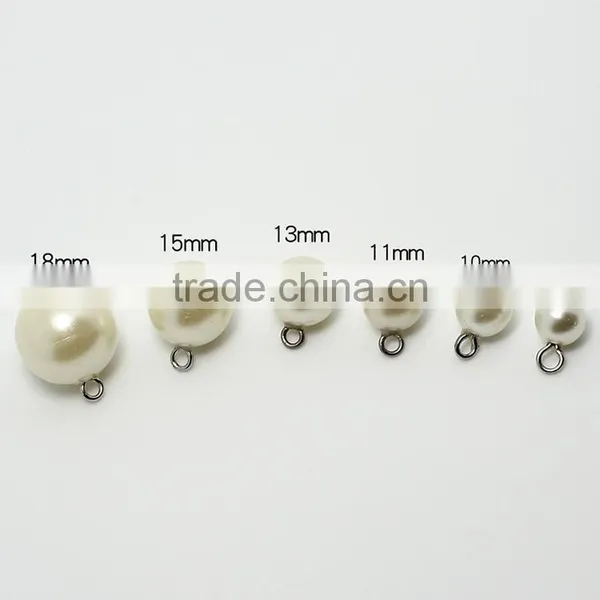 Wholesale Cheap 8mm-18mm White Clothing Plastic Rhinestone Fashion Pearl Button For Sweater photo-4