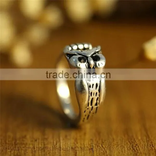 Silver Bronze Plated Owl Knuckle Ring Animal Open Mouth Unisex Rings photo-2