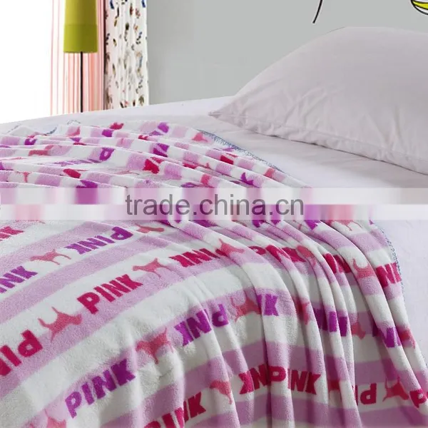 Pink Letter Throw Coral Fleece Blanket With Customer Print photo-2