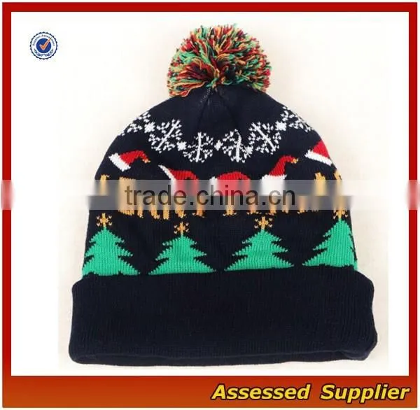 XJ01156/Winter Knit Hat With LED Light / Fashion Chirstmas Knit LED Hat photo-2
