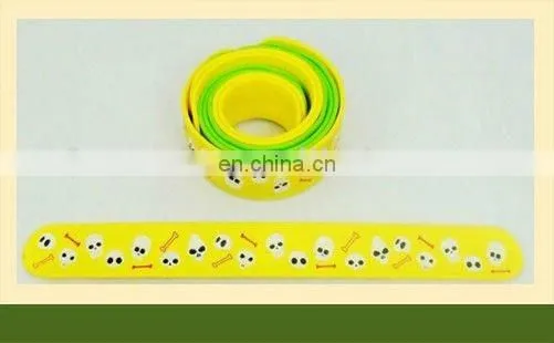 CG-BR334-2 Hot Sale Halloween Silicone Rubber Slap Bracelet