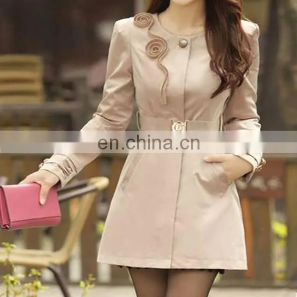 Women's Woven Long Sleeve Non-collar Coat