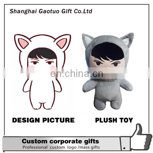 Factory Wholesale Soft Stuffed Cartoon Animal Promotional Custom Plush Toy