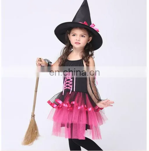 Child Halloween Party Backless Witch Cosplay Costume Dresses