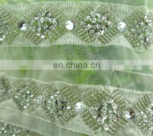 2015 Fashion Crystal Applique Rhinestone Appliques Trimming for Wedding Dress photo-4