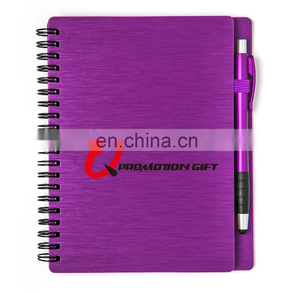 Mercury Spiral Round 70sheets Lined Notebook Set With Stylus Ball Pen and Solid Metallic Textured Cover photo-6