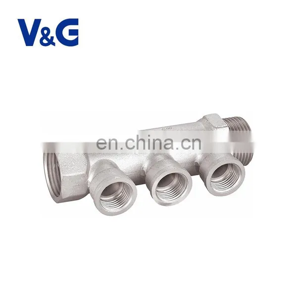 3/4"-1" 2-4 Ways F-BSP x M-BSP Valogin Nickel Plating Brass Manifold
