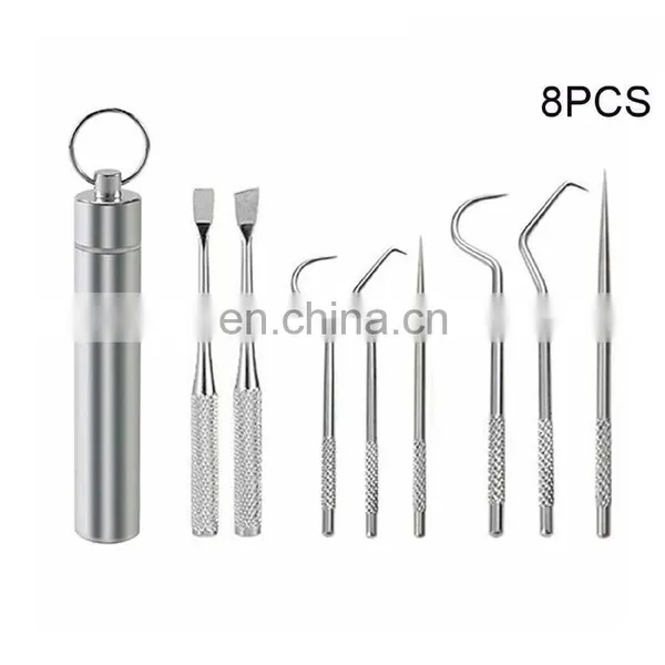 Amazon Reusable Metal Toothpicks Suits Portable Stainless Steel Toothpicks Pocket Set With Holder photo-5