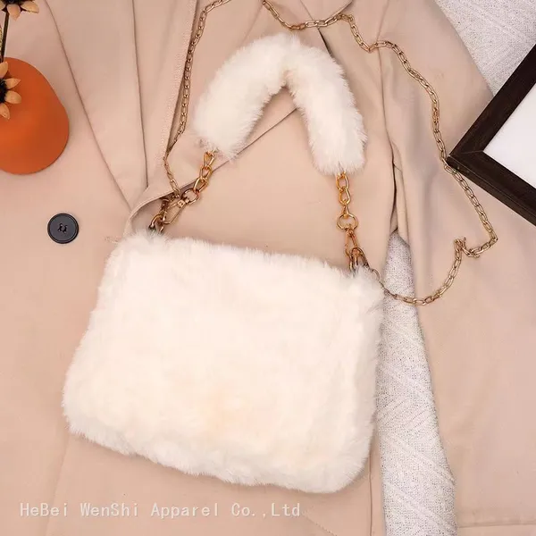 30Fur Bag Tote Bag Women's Fashion One-shoulder Cross Bag Plush Bag Wholesale photo-2