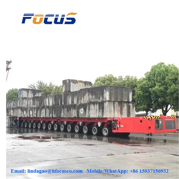 Multi Axle Hydraulic Heavy Duty Low Bed Tuck Trailer Pengangkut Alat Berat Transport Heavy Equipment Modular Trailer for Sale photo-4