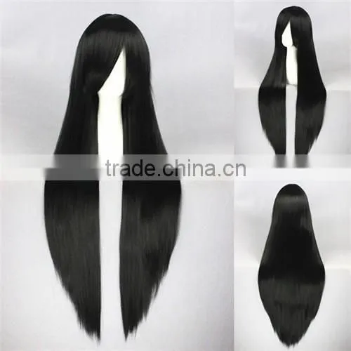 High Quality 100cm Long Black Hair Wig Straight Final Fantasy Anime Cosplay Wig photo-2