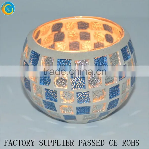 Colored Handmade Round Crackle Mosaic Glass Candle Holders Vintage Candle Jars Quality Choice Supplier's Choice photo-3