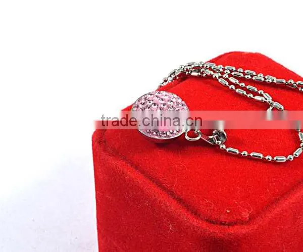Allibaba Com Gem Crystals Pink Ball Pendant Necklace photo-5