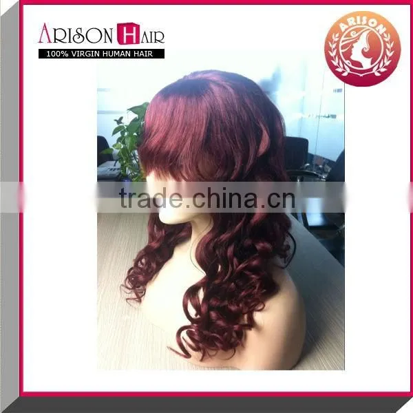 2015 HOT Wholesale Cheap Human Brazilian Natural Hair Full Lace Wig Caps 99J# photo-4