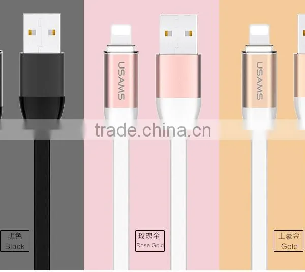 USAMS US-SJ054 U-LIGHT Series Touch Activated Cable for Iphone5/5s/6/6s 1m 2A LED Light Metal Cable for Iphone6plus/6splus photo-6
