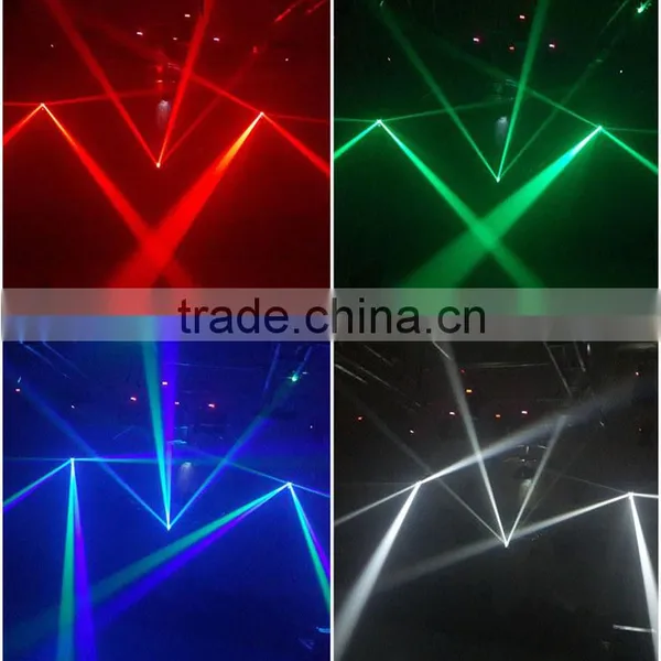 DMX512 10W 2-Head Quad RGBW Roller Led Scanner Stage Beam Light photo-5