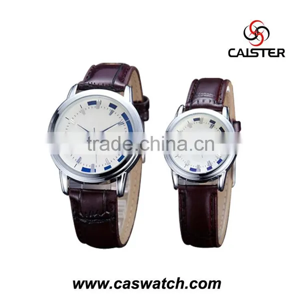 Nice Watches for Men and Women Cheap Leather Pair Quartz Wrist Watches for Promotion Custom Logo Leather Band Couple Watches photo-3