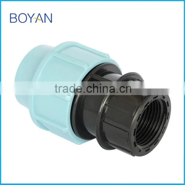 BOYAN Zhejiang Taizhou Light Blue PN16 Plastic Pipe Fitting for Irrigation Compression Female Adaptor photo-2