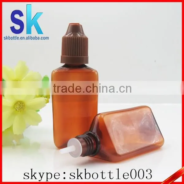 e Liquid Amber Triangular Plastic Dropper Bottle Pet Dropper Bottle 30ml With Childproof Cap photo-3