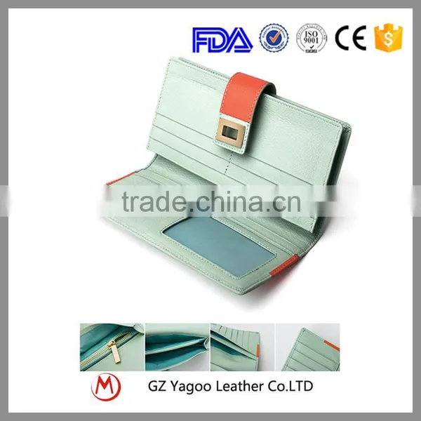 Contrast Color Low Price Ladies Leather Hand Made Women Wallet / Ladies Purse Quality Choice photo-5