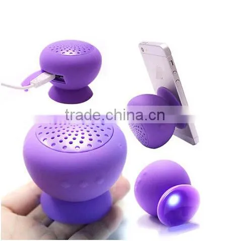 Cheapest Mushroom Mini Handfree Stereo Bluetooth Silicon Sucker Speaker photo-5