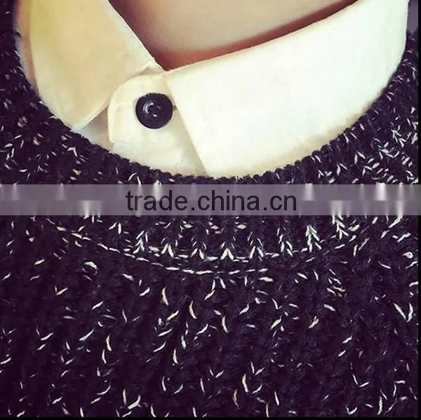 2015 Autumn Winters Splicing Stripe Round Collar Sweater for Color Combination Sweater photo-5