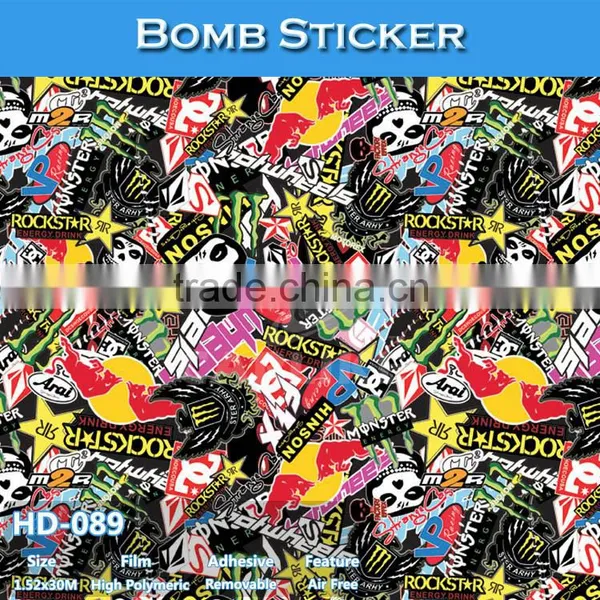 HD-085 CARLIKE Air Bubble Free Removable Sticker Bomb Foil Wrap Car photo-5