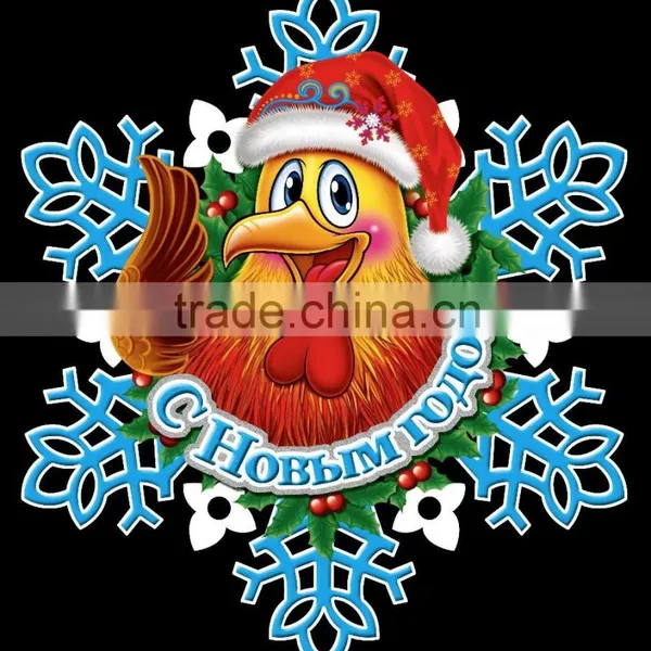 Rooster Year High Quality New Products Wholesale Christmas Paper Wall Stickers photo-2