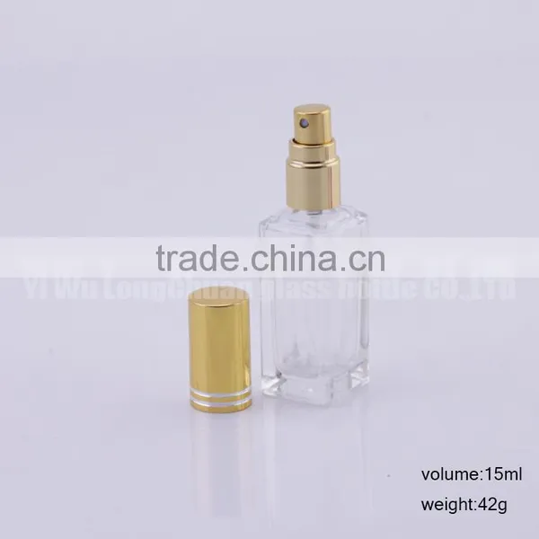 15ml Retangular Luxury Perfume Bottle, Spray Bottle Glass Packaging With Metal Cap photo-2