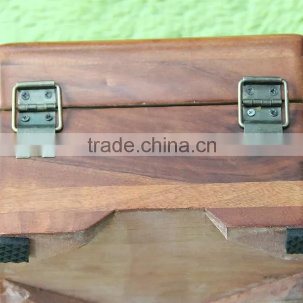Antique Storage Jewelry Case Carved Wooded Storage Jewelry Box photo-5