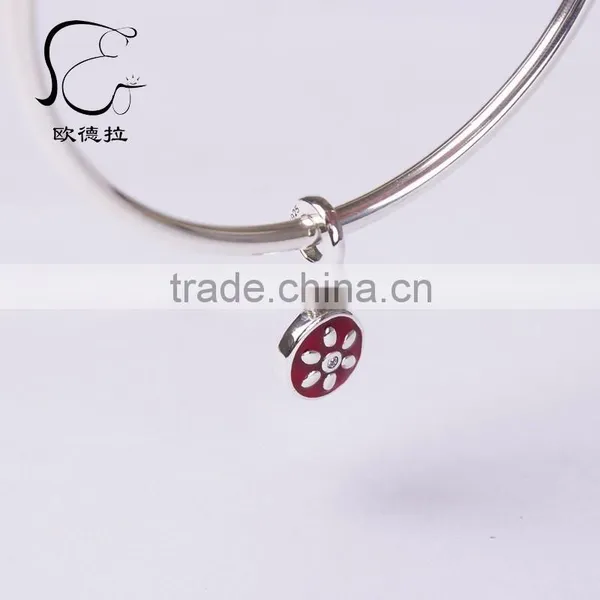 2014 New Enamel Crystal Silver Charms Bracelet Wholesale photo-3