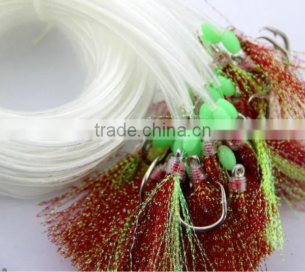 The New 2016 Japan Fishing Hooks 25pcs/1 Bag Longline Traces Flasher Tubing Hook 50cm Fishhook Lure Hook for Fishing photo-4