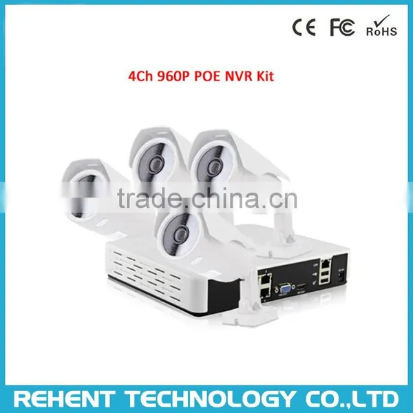 960P 1.3MP IP Camera CCTV Nework POE NVR Kits Video Security Surveillance System 4Ch POE NVR Recorder IP Camera