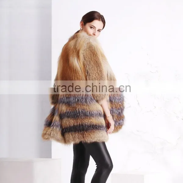 Fashion Ladies Knitted Fox Fur Coat photo-4