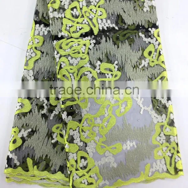 Wholesale Guangzhou Tulle Lace Fabric/New Lace Dress Fabric/High Quality Cord Lace Fabric photo-3