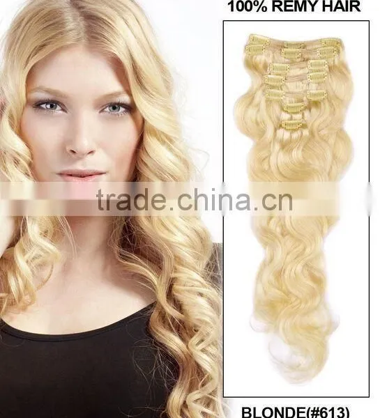 2015 Wholesale Cheap Clip on Human Hair Extension/top Quality With Low Price photo-6
