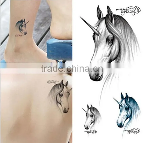 Horse Head Tattoos Waterproof Stickers Makeup Body Art Tatoo For Women