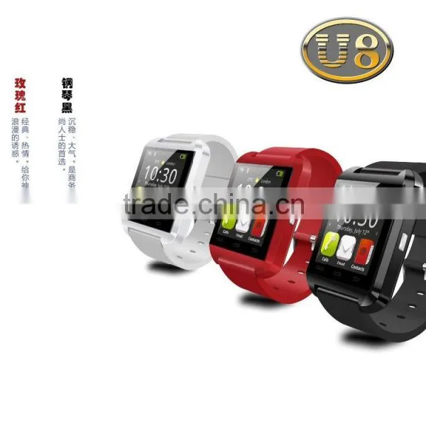2015 Hot Selling u8 Bluetooth Smartwatch Compatible With IOS and Android