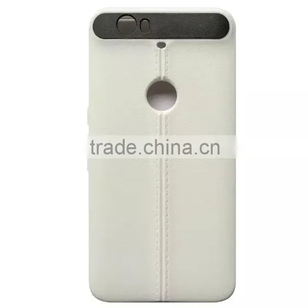 Newest Tough Two Line Design Leather Pattern Finish Tpu Durable Cell Phone Case Back Cover for Google Nexus 6p photo-6