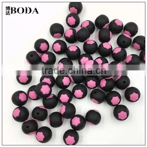 The Lovely Baby Teething Toys Flower Round Bead Silicone Beads photo-2