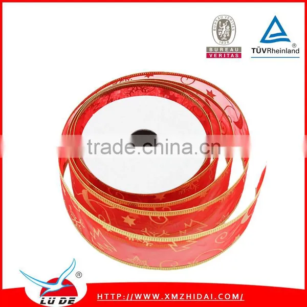 Glod Color Metallic Wired Christmas Ribbon photo-2